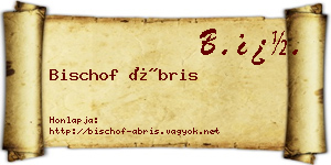 Bischof Ábris névjegykártya